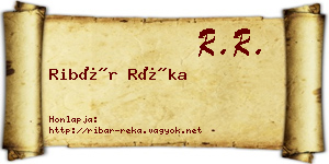Ribár Réka névjegykártya